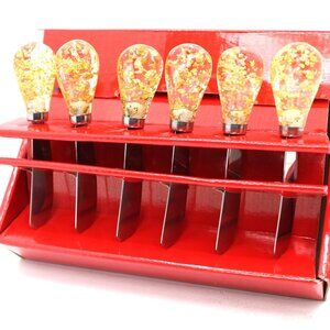 JAFRA Lucite Decorative Gold Flakes Cheese Spreaders ~ Set of 6 NIB 4" Spreader